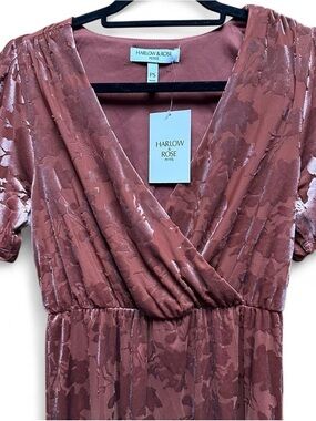Harlow & Rose Petite Mauve Velvet Maxi Dress